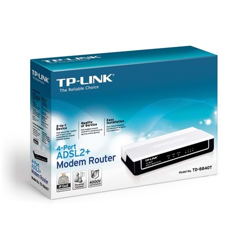 Tp-Link TD-8840T 4-Port ADSL2+ Modem Router